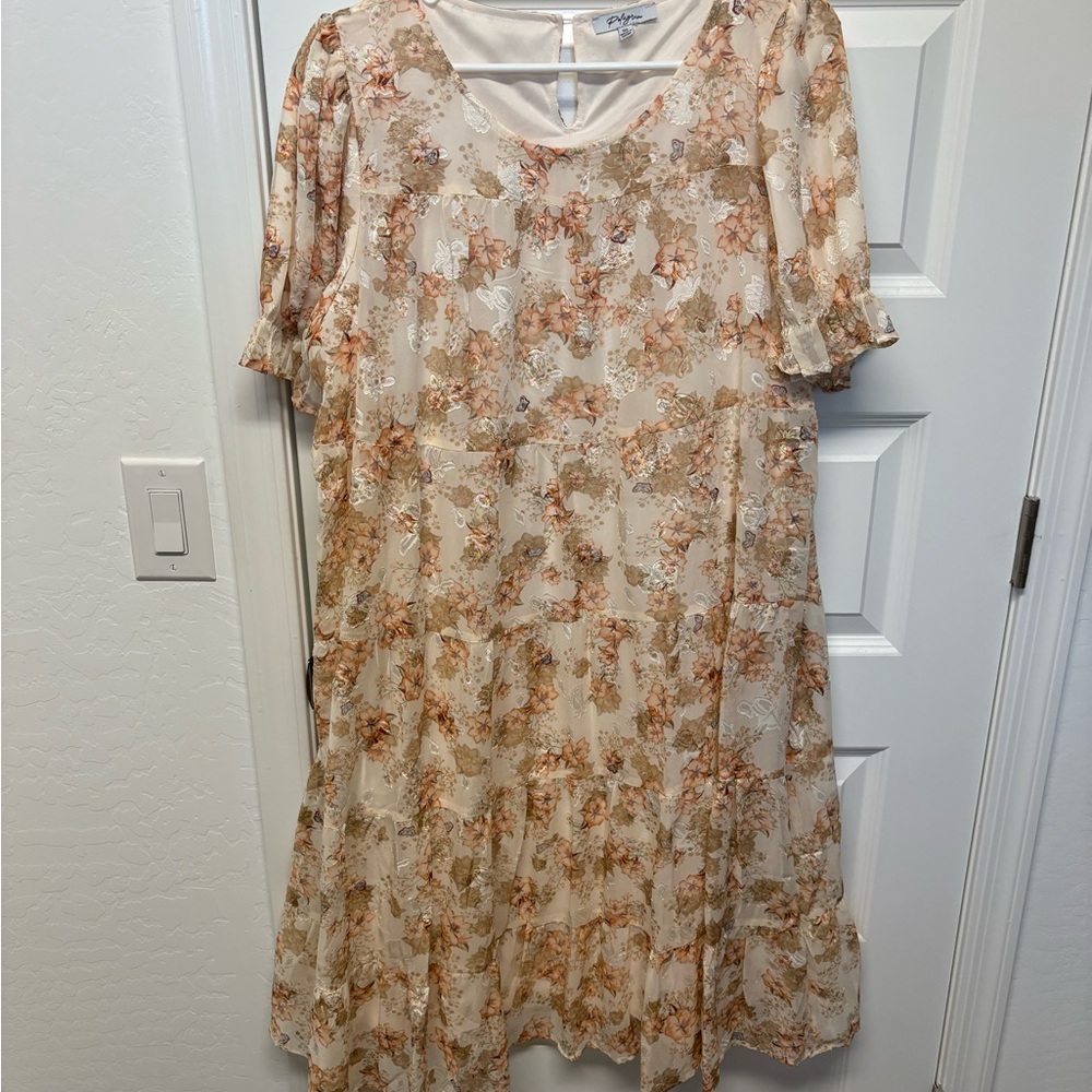 Floral Print Polagram Dress